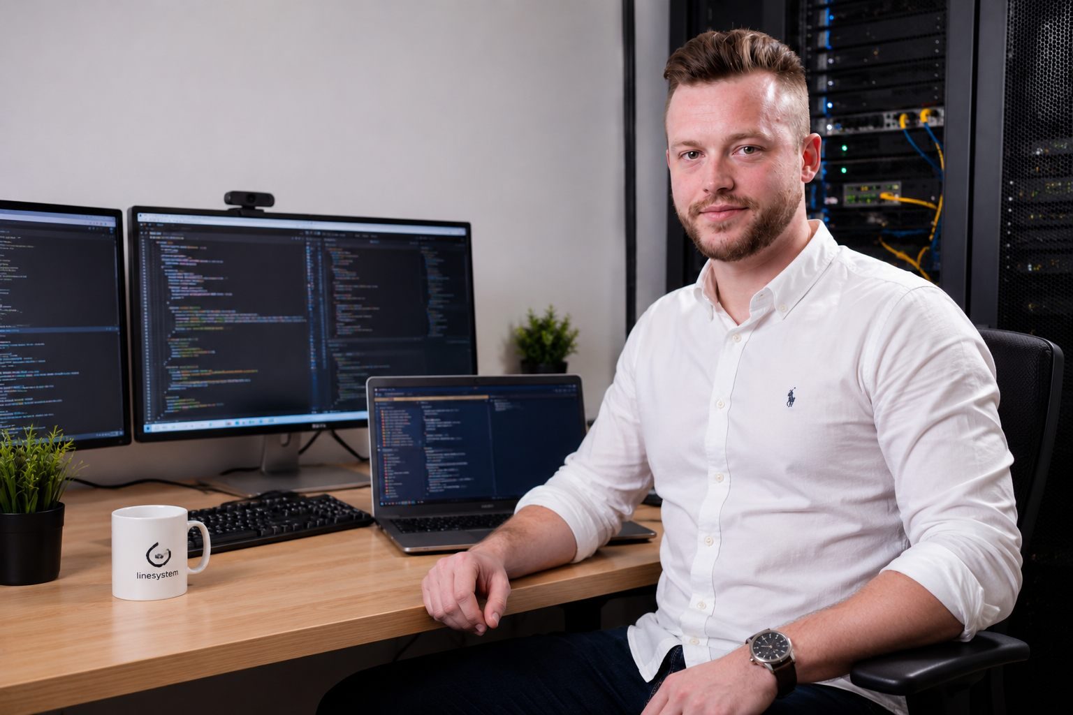 Konstantin Alles an seinem Arbeitsplatz