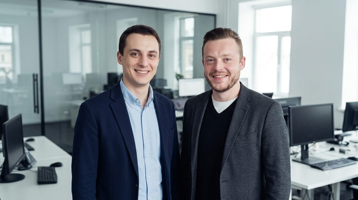 Andreas Zorn und Konstantin Alles im Büro